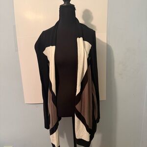 Chico's Black, White, and Brown Cardigan